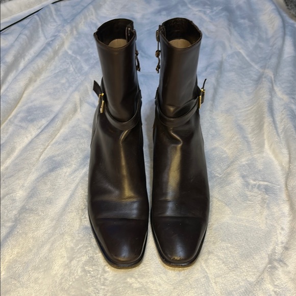 Salvatore Ferragamo Black Leather Dress Boots